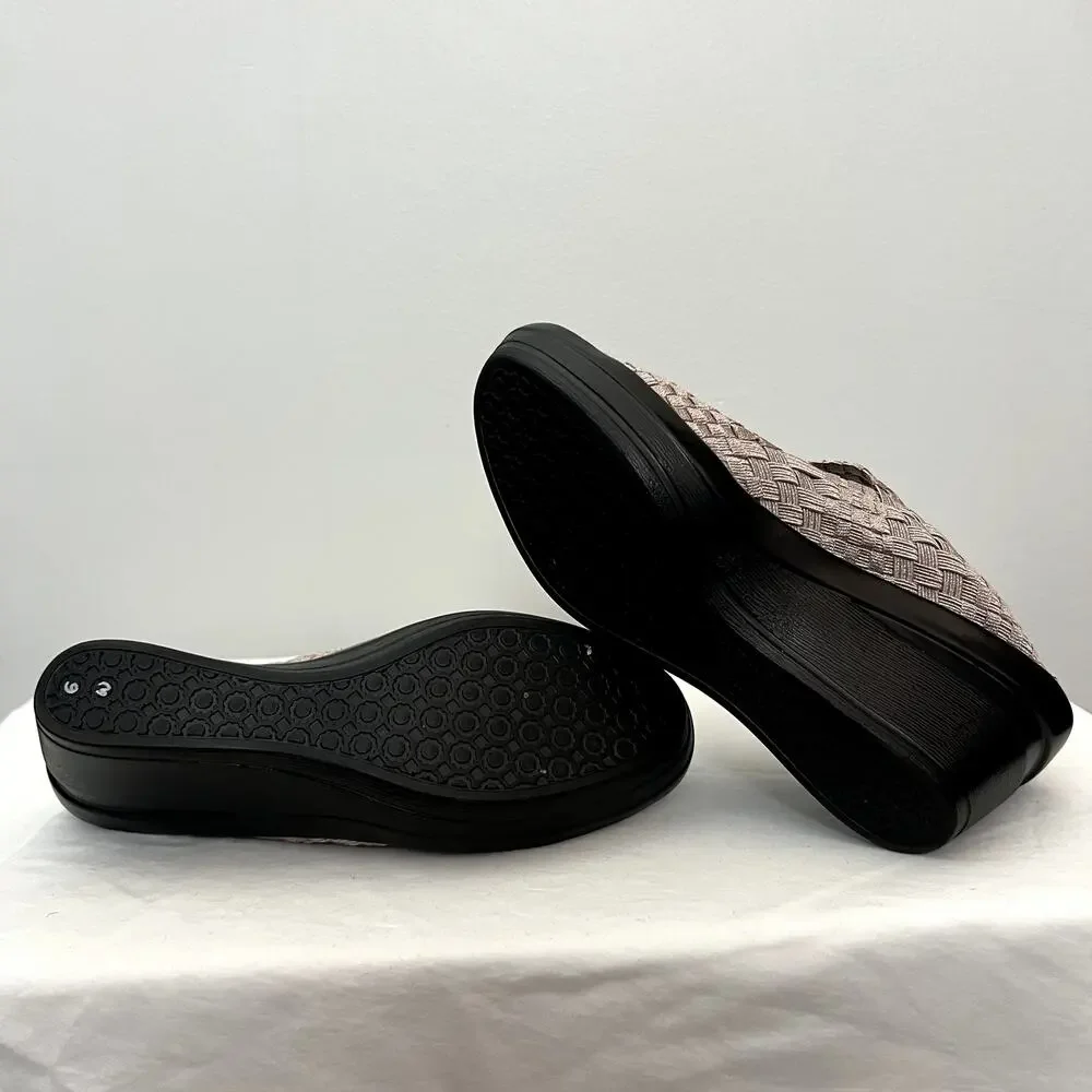 New Bernie Mev Wedge Lulia Sling Back Open Toe Wedge Shoes Size 6/36